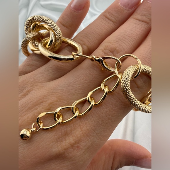 New! Zara 2 tones Gold Chain Bracelet adjustable - Picture 7 of 12